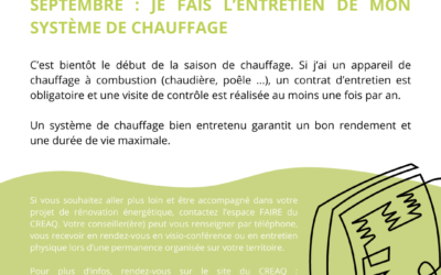 Economies d’énergie : le conseil de septembre